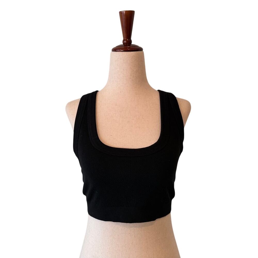 Zella Black Seamless Square Neck Longline Sports Bra, Women’s XL